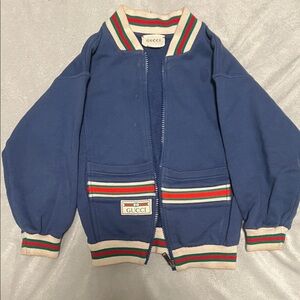 Gucci Royal Blue Jacket with Multicolor Trim